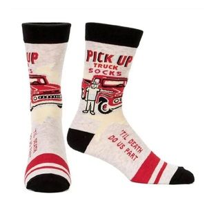 Nwt New Blue Q Pickup Truck Mens Novelty Socks Classic Cars Til Death Do Us Part